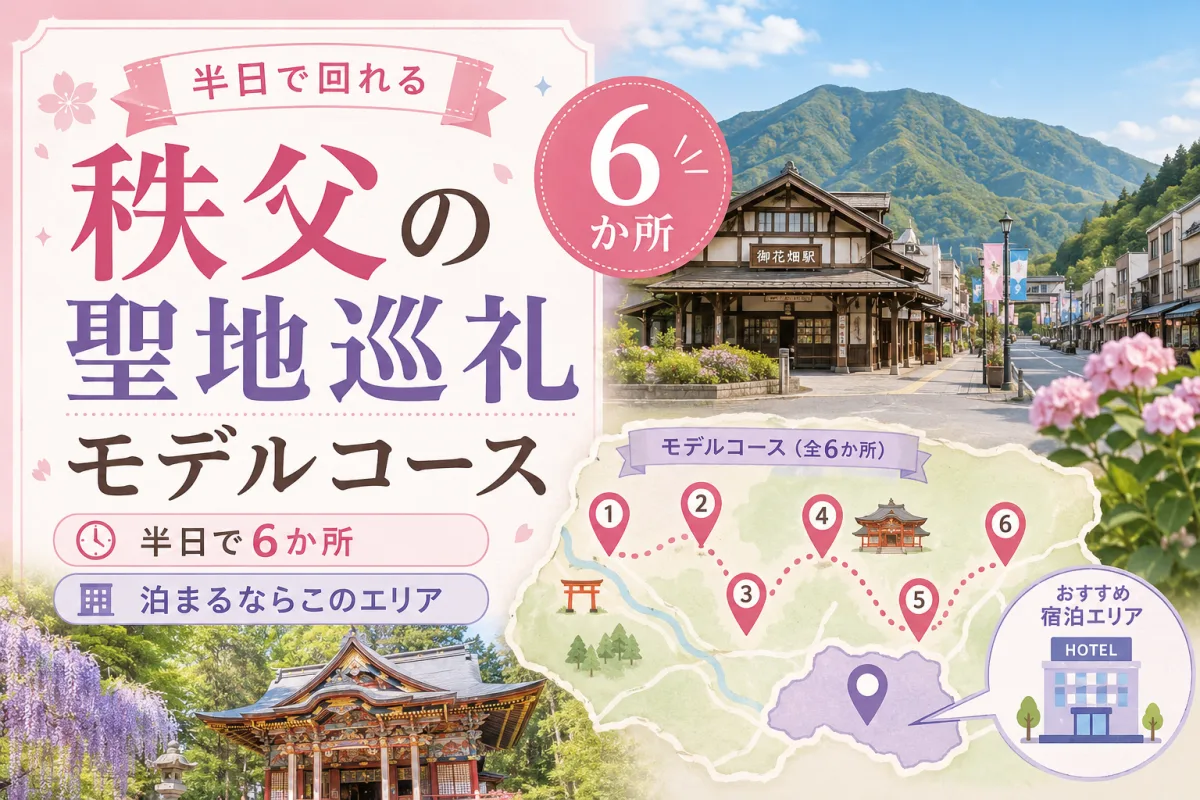 秩父の聖地巡礼モデルコース｜半日で6か所＋泊まるならこのエリア