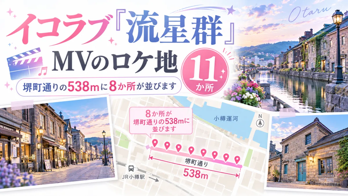 イコラブ「流星群」MVのロケ地11か所｜堺町通りの538mに8か所が並びます