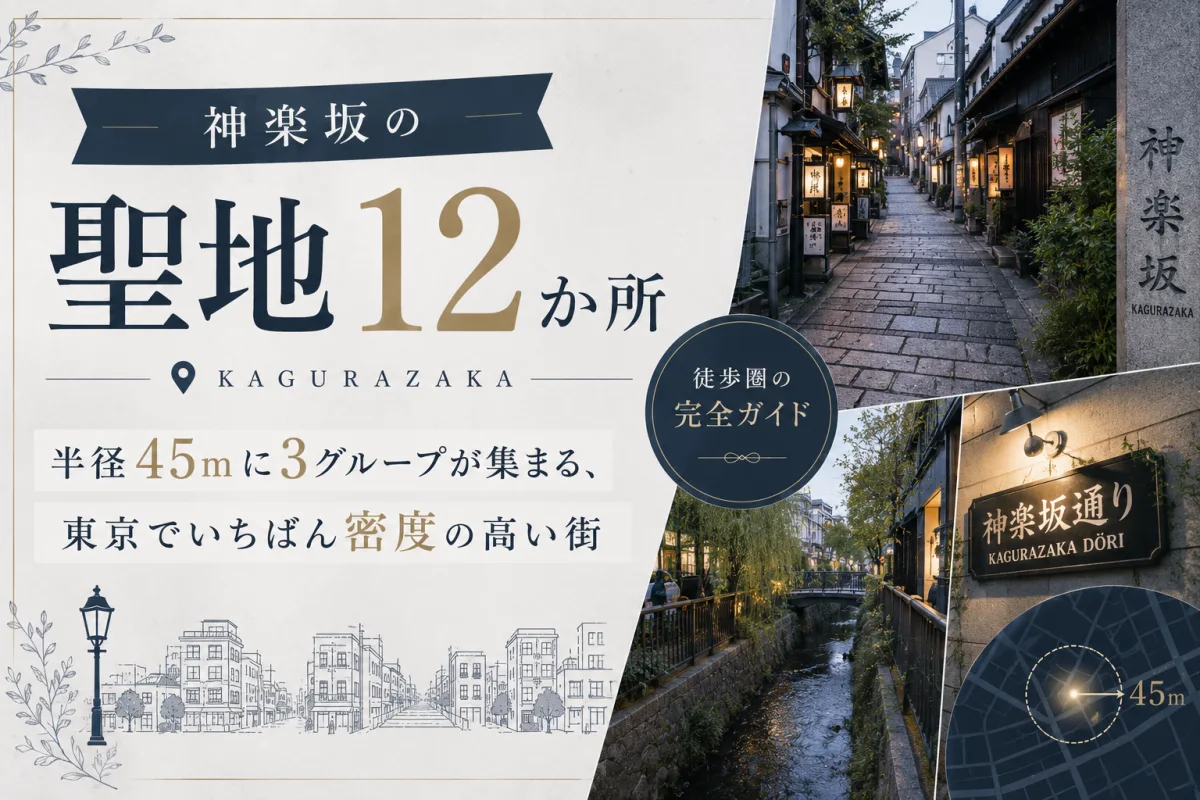 神楽坂の聖地12か所|半径45mに3グループが集まる、東京でいちばん密度の高い街